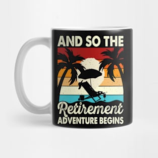 And So The Retirement Adventure Begins T Shirt For Women Men Mug